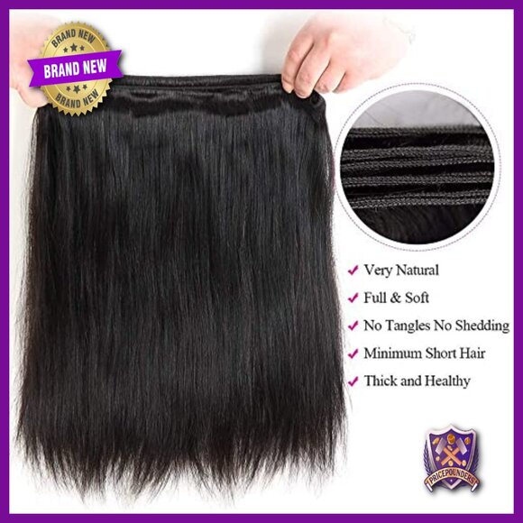 Brazilian Straight Human Hair Bundles 18 20 22 Inch Virgin Weave Extensions main image 5